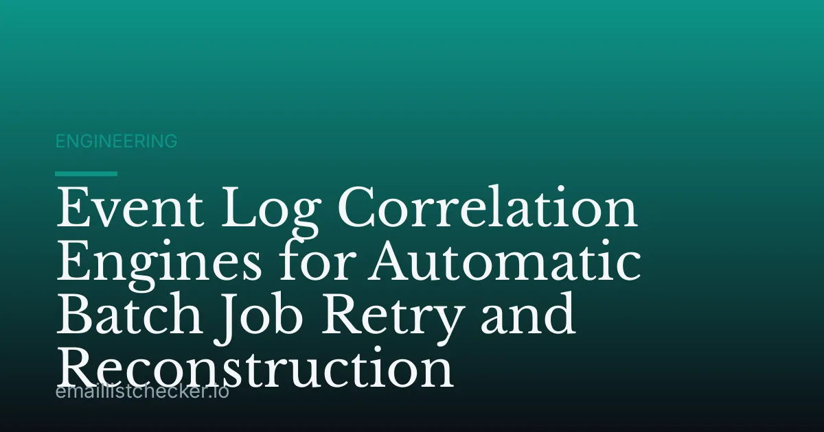 Event Log Correlation Engines for Automatic Batch Job Retry and Reconstruction
