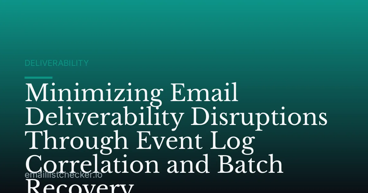 Minimizing Email Deliverability Disruptions Through Event Log Correlation and Batch Recovery