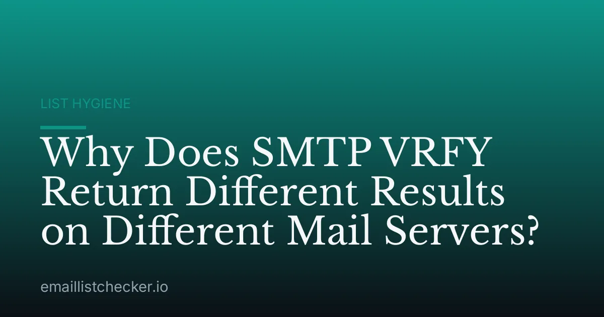Why Does SMTP VRFY Return Different Results on Different Mail Servers?