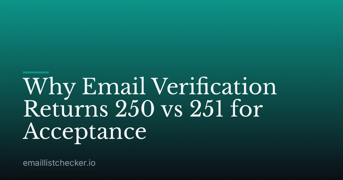 Why Email Verification Returns 250 vs 251 for Acceptance