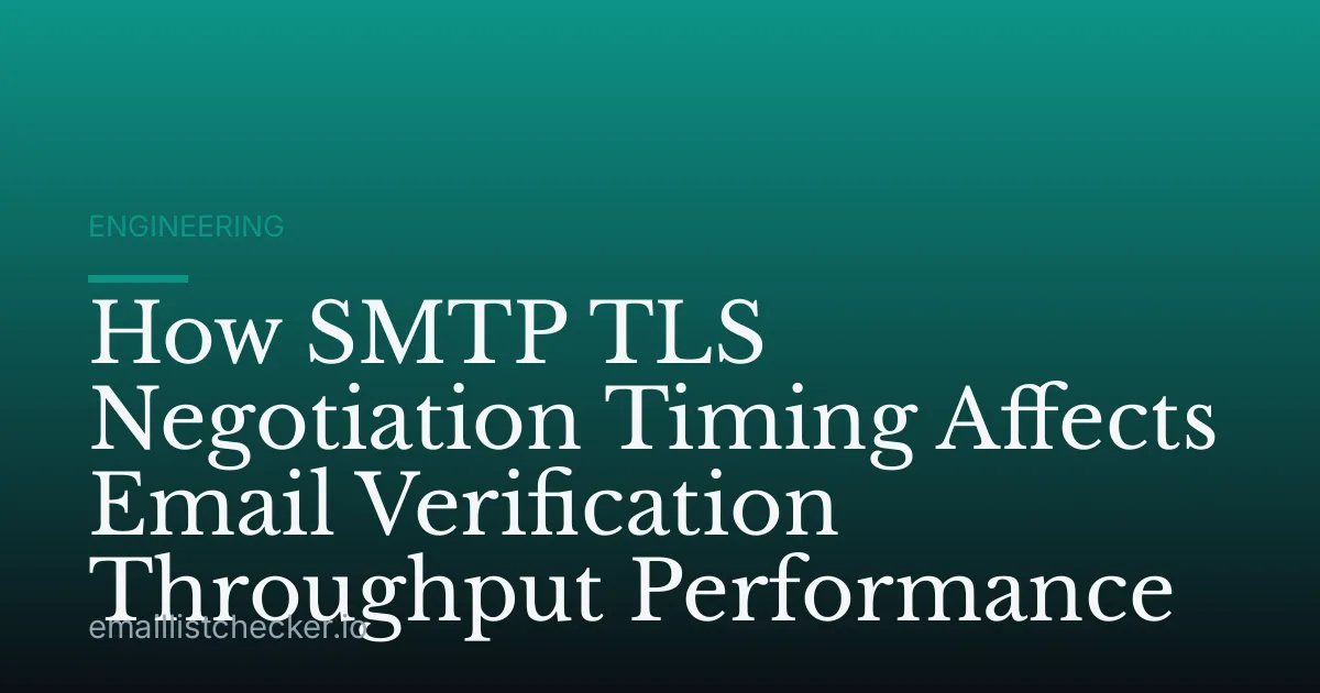 How SMTP TLS Negotiation Timing Affects Email Verification Throughput Performance