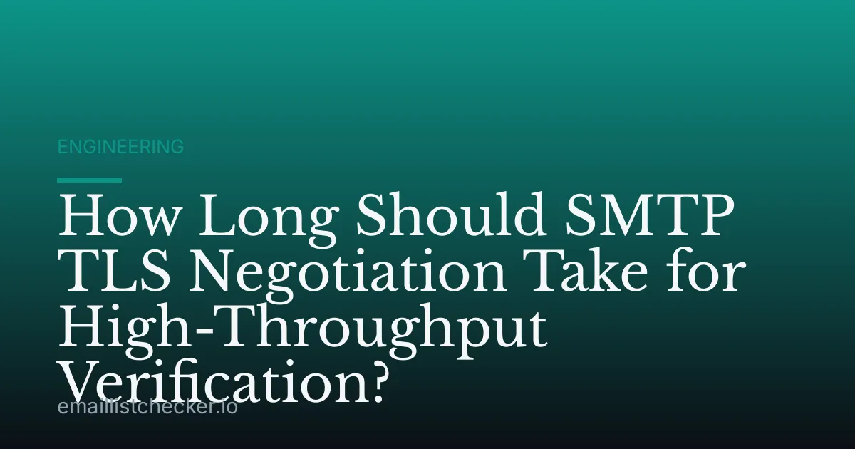How Long Should SMTP TLS Negotiation Take for High-Throughput Verification?