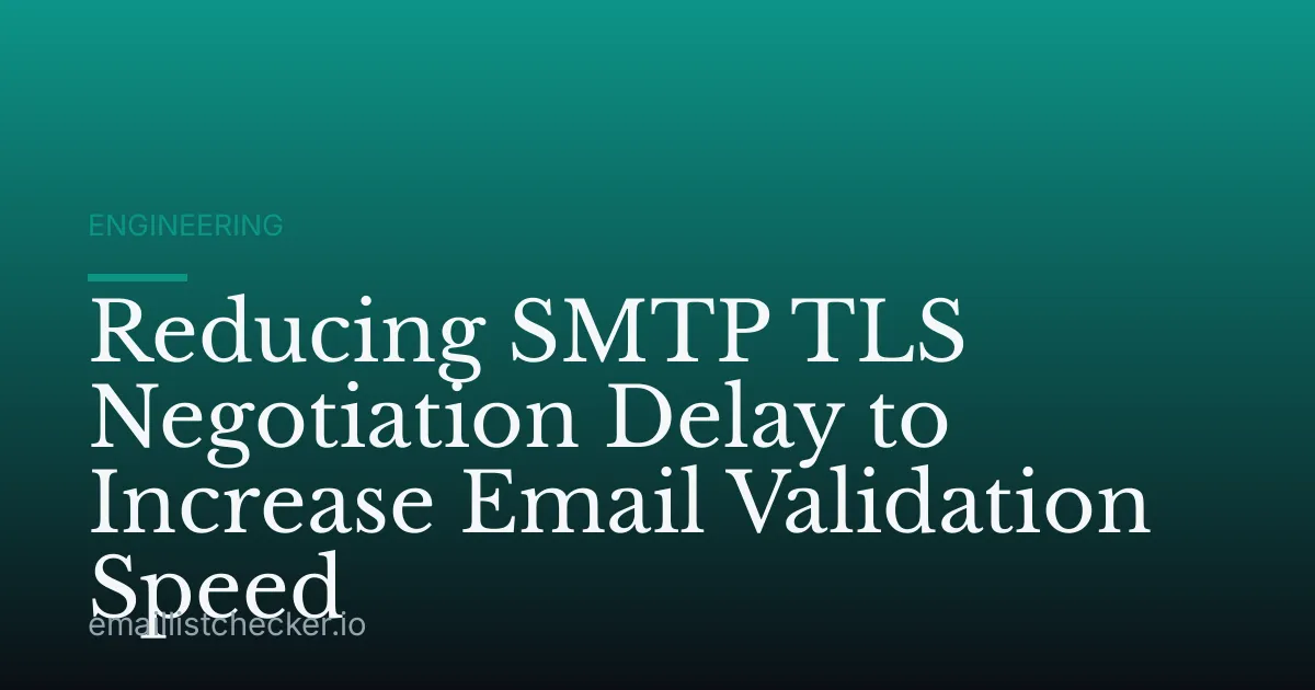 Reducing SMTP TLS Negotiation Delay to Increase Email Validation Speed