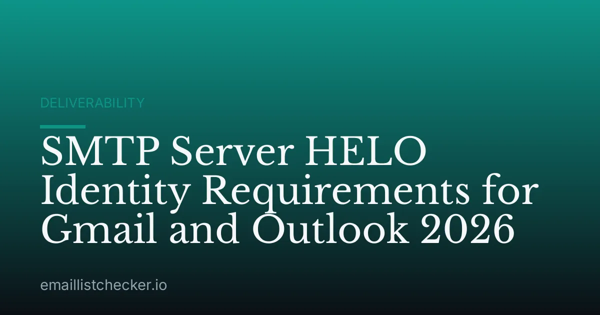 SMTP Server HELO Identity Requirements for Gmail and Outlook 2026