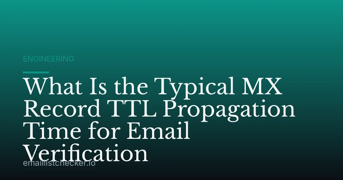 What Is the Typical MX Record TTL Propagation Time for Email Verification