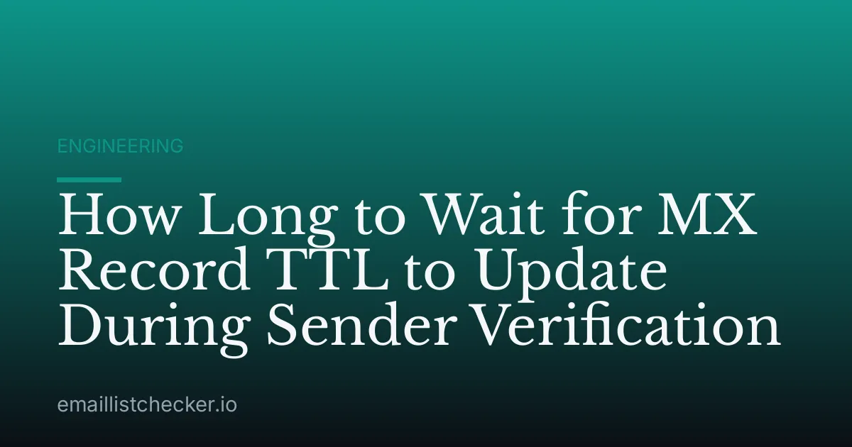 How Long to Wait for MX Record TTL to Update During Sender Verification