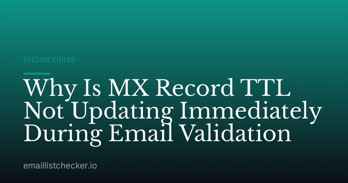 Why Is MX Record TTL Not Updating Immediately During Email Validation