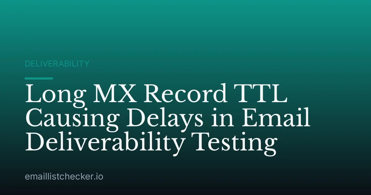 Long MX Record TTL Causing Delays in Email Deliverability Testing