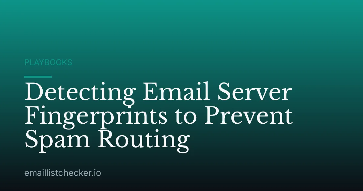 Detecting Email Server Fingerprints to Prevent Spam Routing