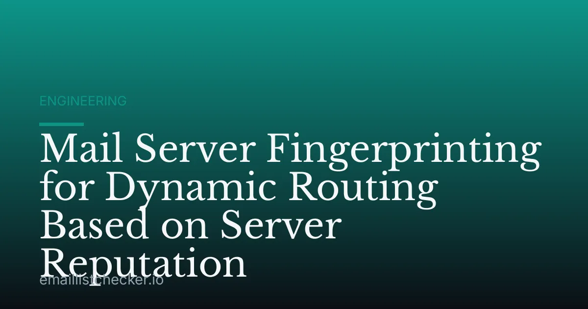 Mail Server Fingerprinting for Dynamic Routing Based on Server Reputation
