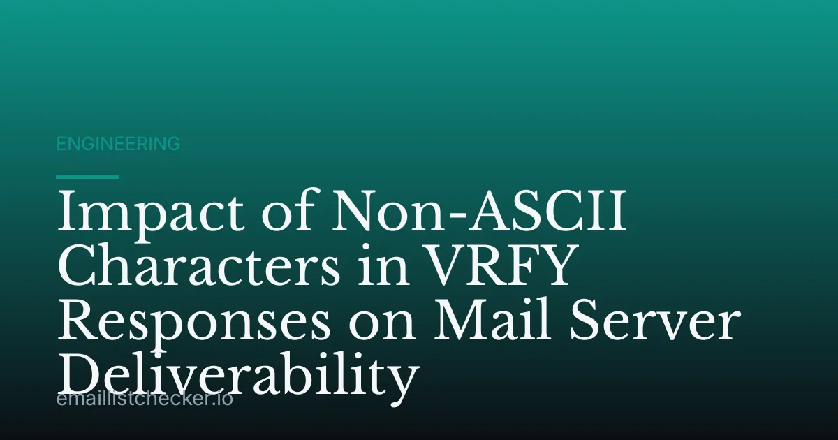 Impact of Non-ASCII Characters in VRFY Responses on Mail Server Deliverability