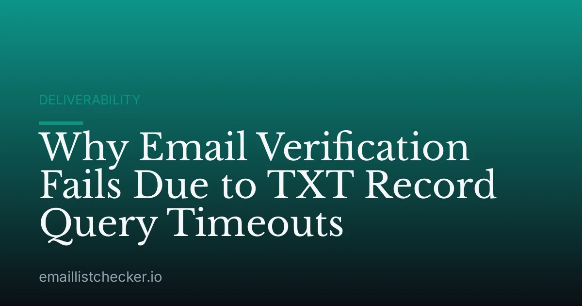 Why Email Verification Fails Due to TXT Record Query Timeouts