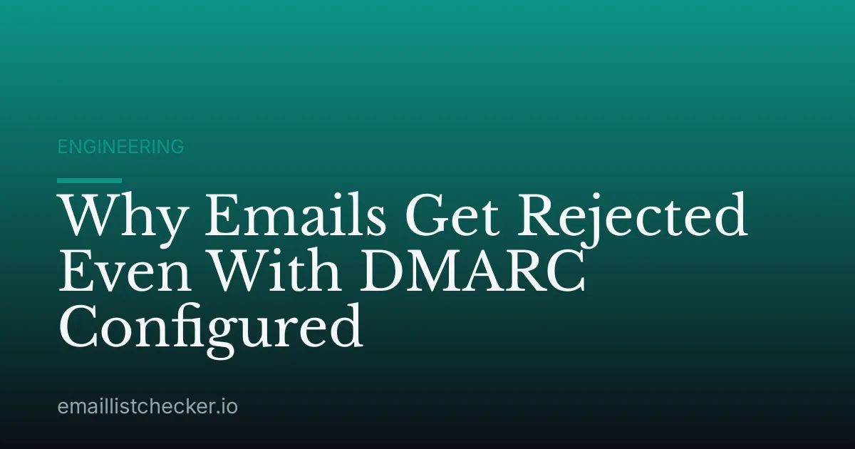 Why Emails Get Rejected Even With DMARC Configured