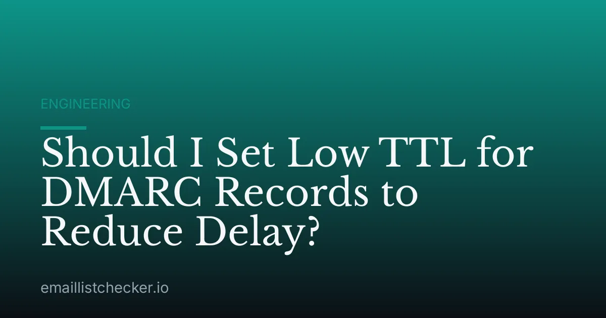 Should I Set Low TTL for DMARC Records to Reduce Delay?