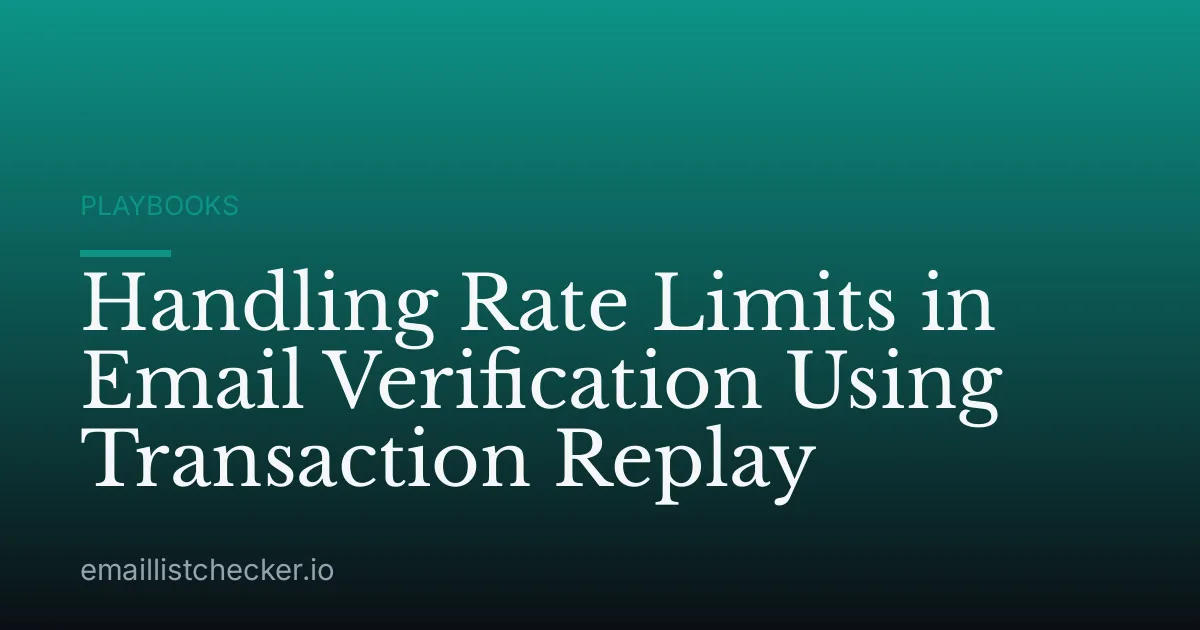Handling Rate Limits in Email Verification Using Transaction Replay