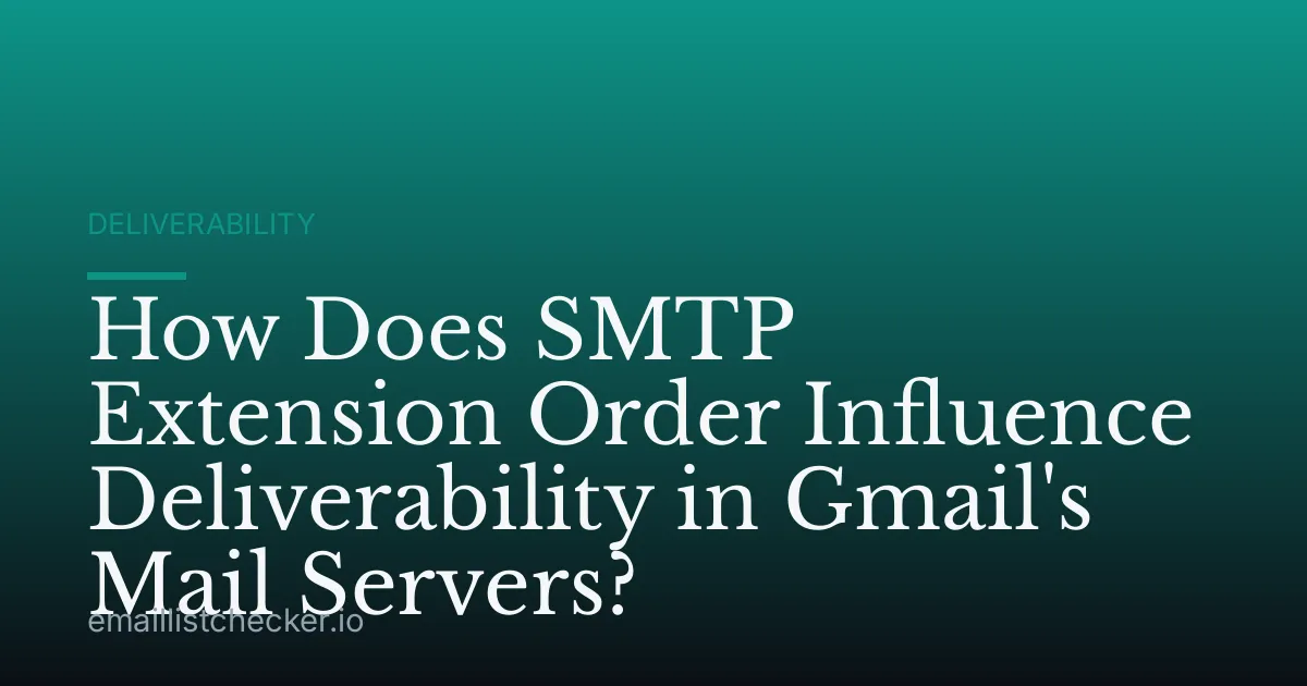 How Does SMTP Extension Order Influence Deliverability in Gmail's Mail Servers?