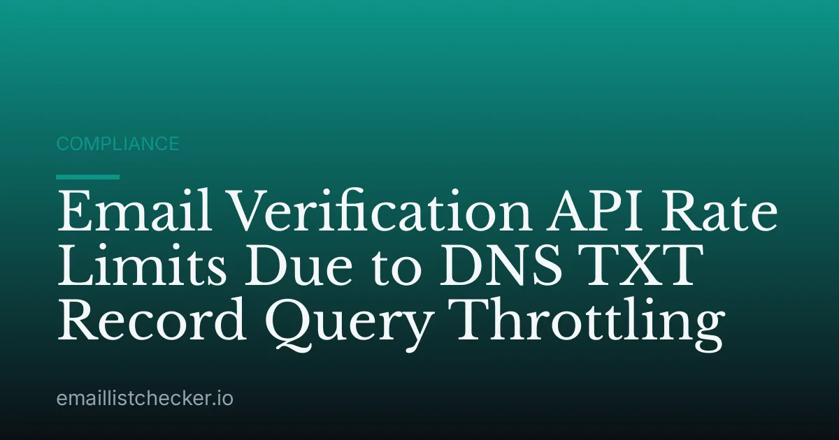 Email Verification API Rate Limits Due to DNS TXT Record Query Throttling
