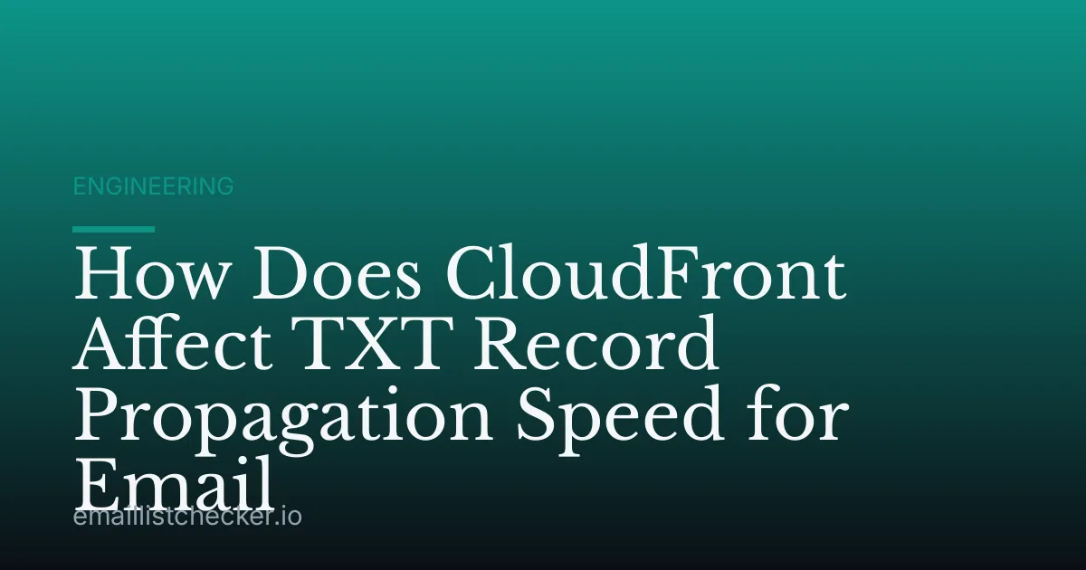 How Does CloudFront Affect TXT Record Propagation Speed for Email