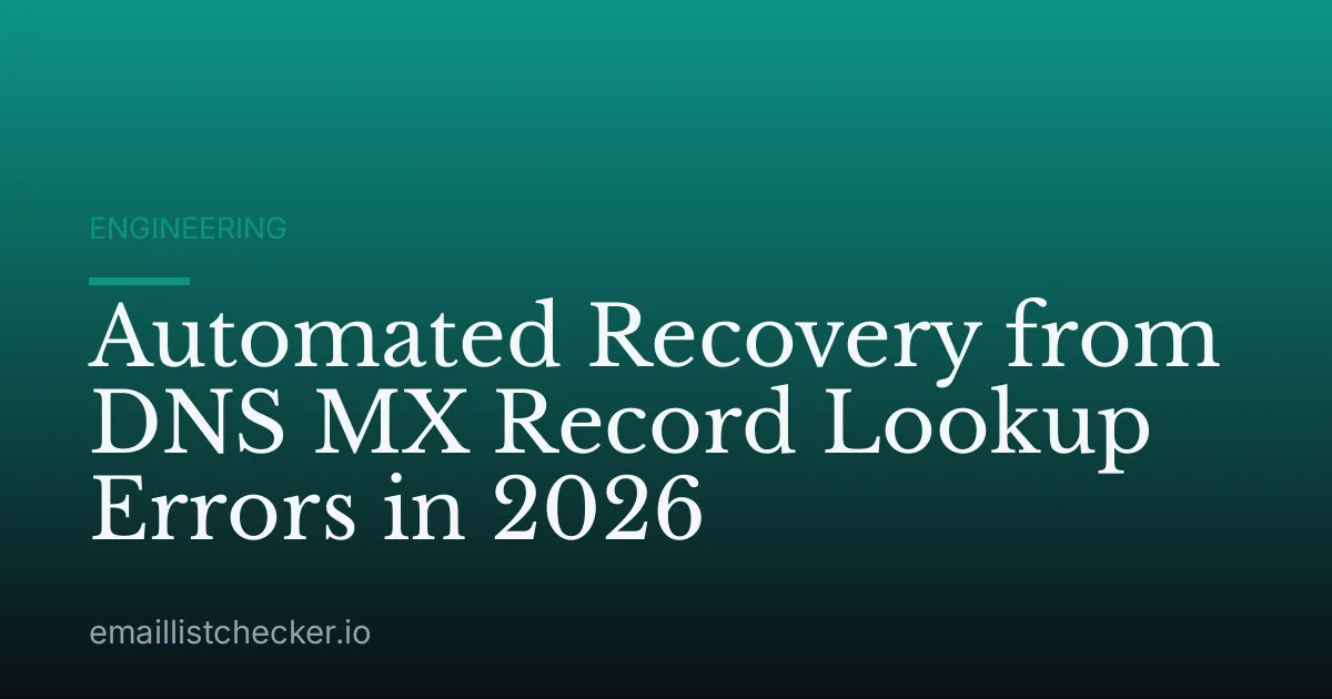 Automated Recovery from DNS MX Record Lookup Errors in 2026