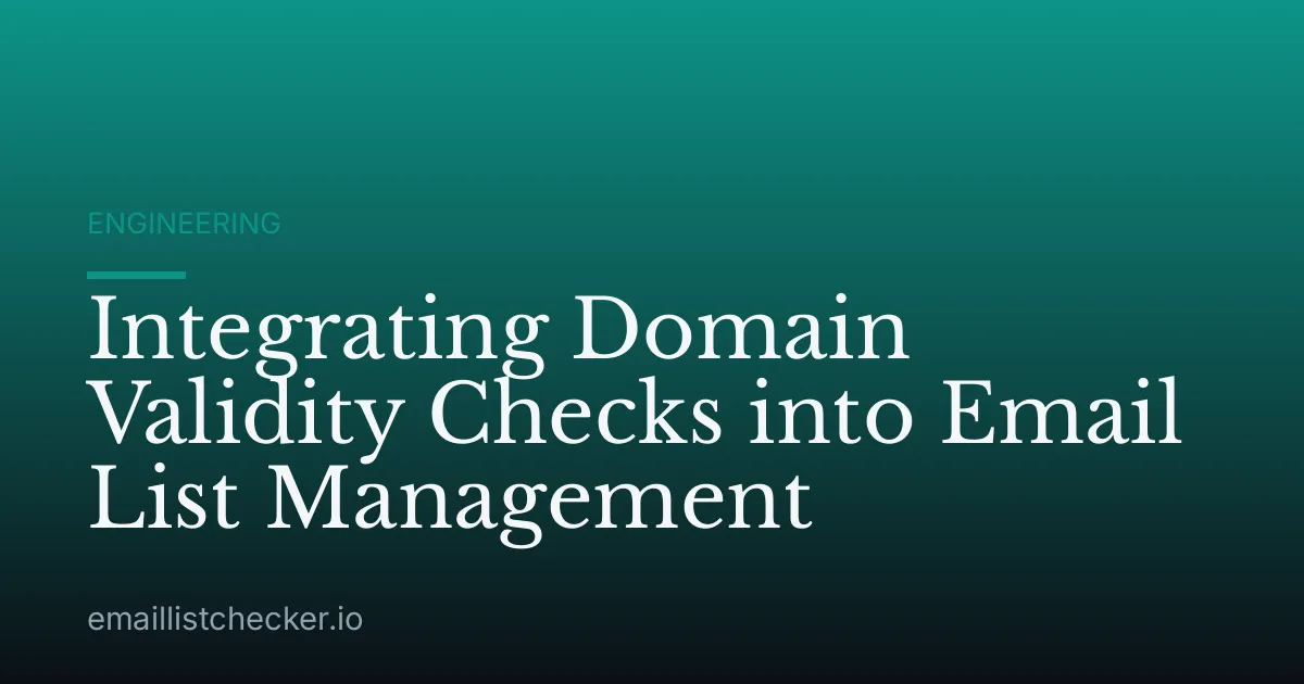 Integrating Domain Validity Checks into Email List Management