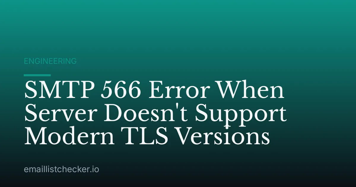 SMTP 566 Error When Server Doesn't Support Modern TLS Versions
