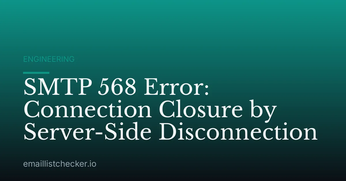 SMTP 568 Error: Connection Closure by Server-Side Disconnection
