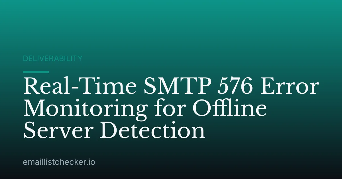 Real-Time SMTP 576 Error Monitoring for Offline Server Detection