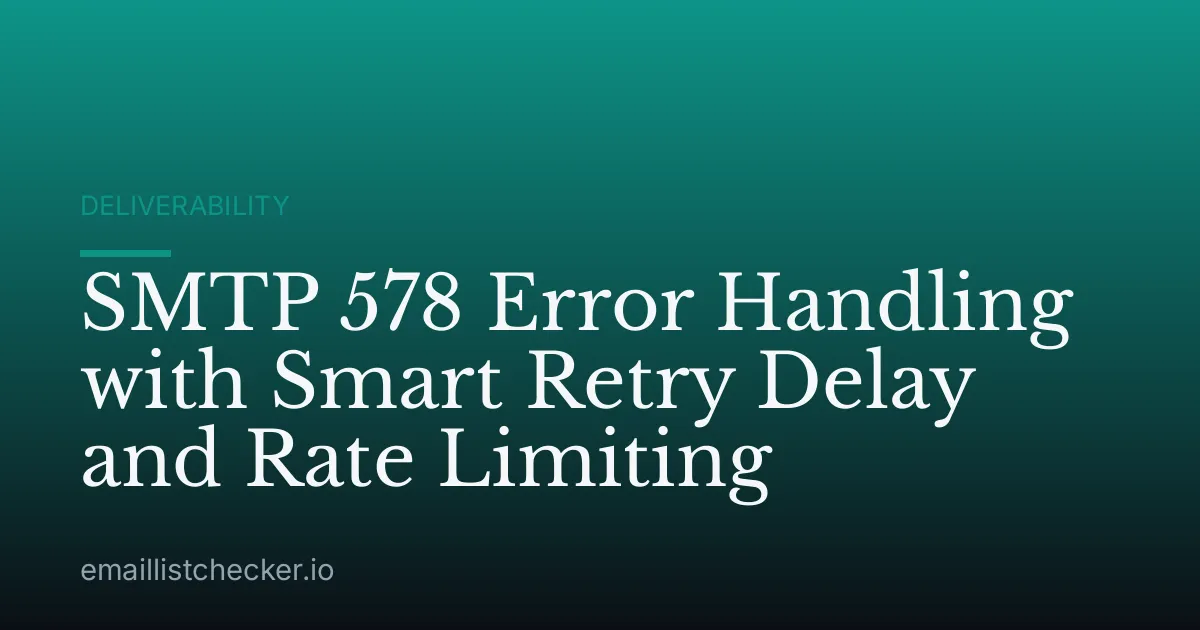 SMTP 578 Error Handling with Smart Retry Delay and Rate Limiting