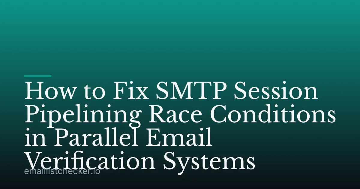 How to Fix SMTP Session Pipelining Race Conditions in Parallel Email Verification Systems