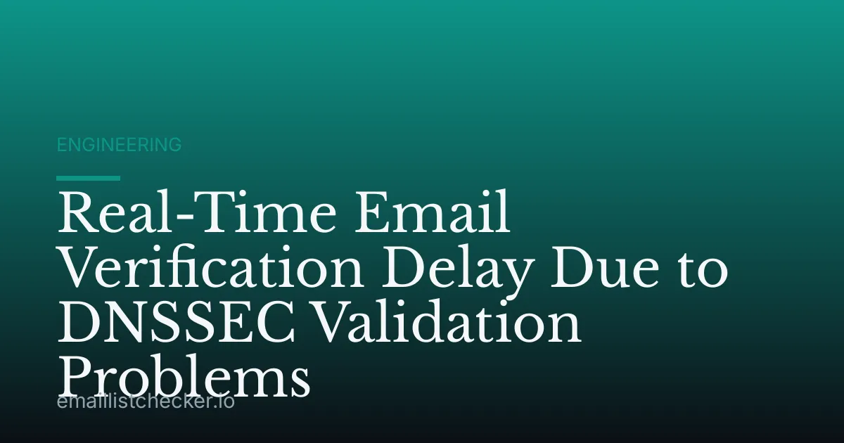Real-Time Email Verification Delay Due to DNSSEC Validation Problems