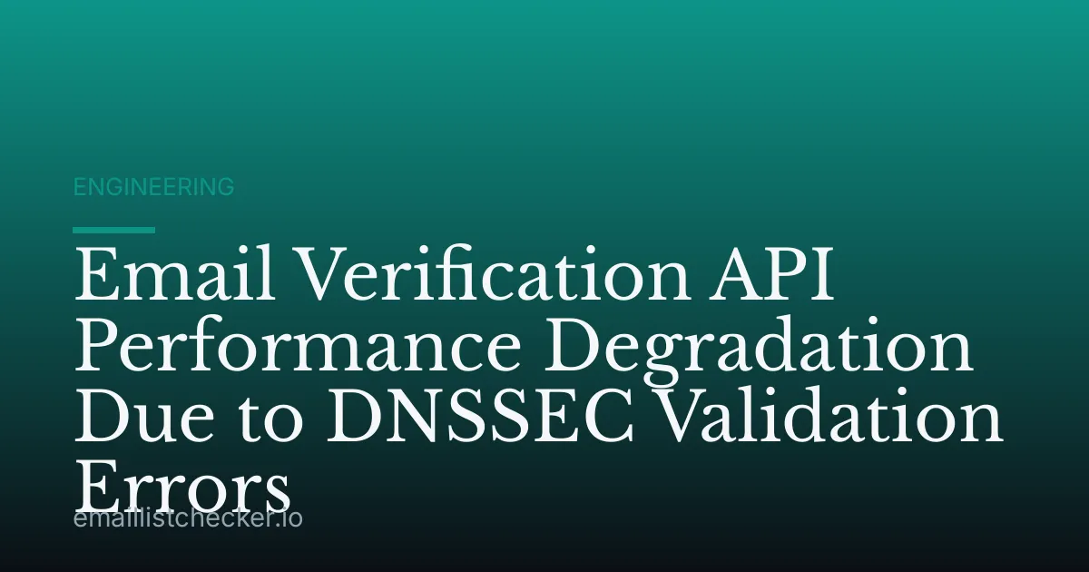 Email Verification API Performance Degradation Due to DNSSEC Validation Errors