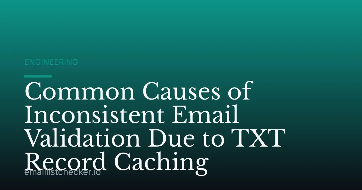 Common Causes of Inconsistent Email Validation Due to TXT Record Caching