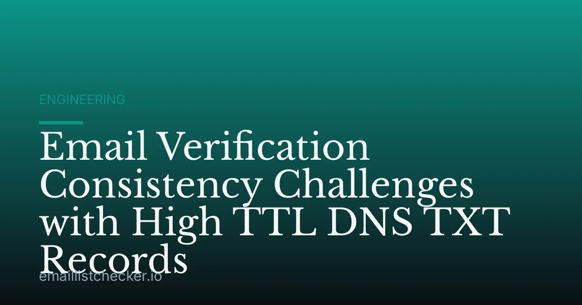 Email Verification Consistency Challenges with High TTL DNS TXT Records