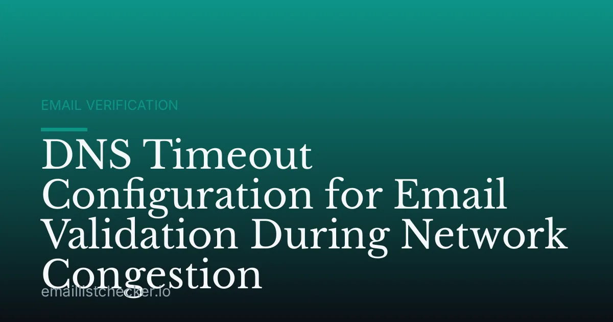 DNS Timeout Configuration for Email Validation During Network Congestion