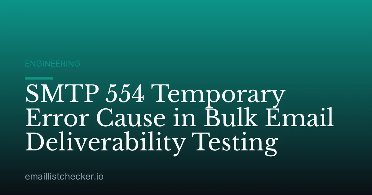 SMTP 554 Temporary Error Cause in Bulk Email Deliverability Testing