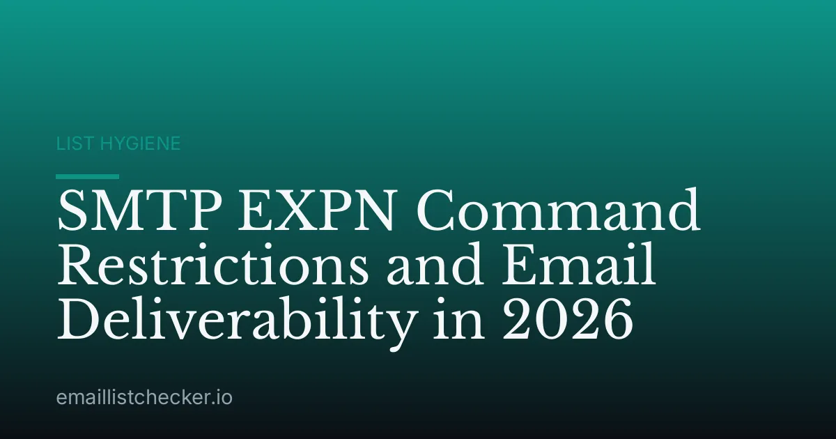 SMTP EXPN Command Restrictions and Email Deliverability in 2026