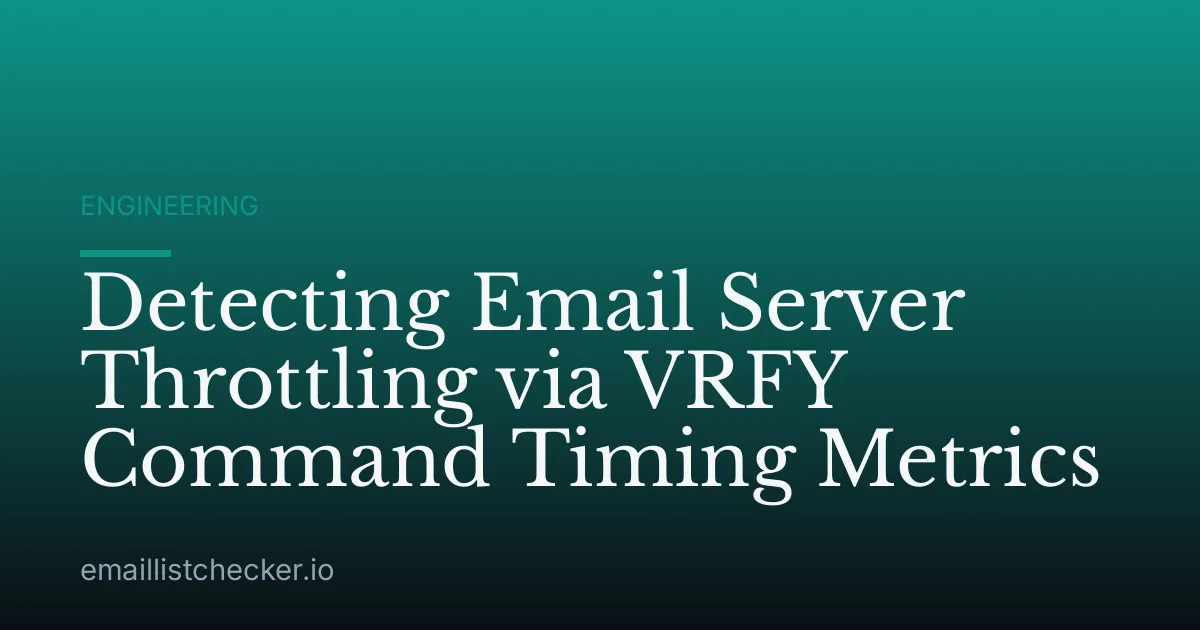 Detecting Email Server Throttling via VRFY Command Timing Metrics