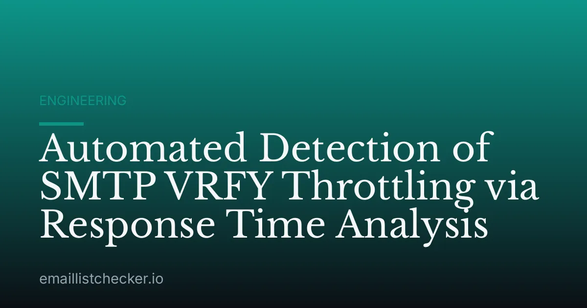 Automated Detection of SMTP VRFY Throttling via Response Time Analysis