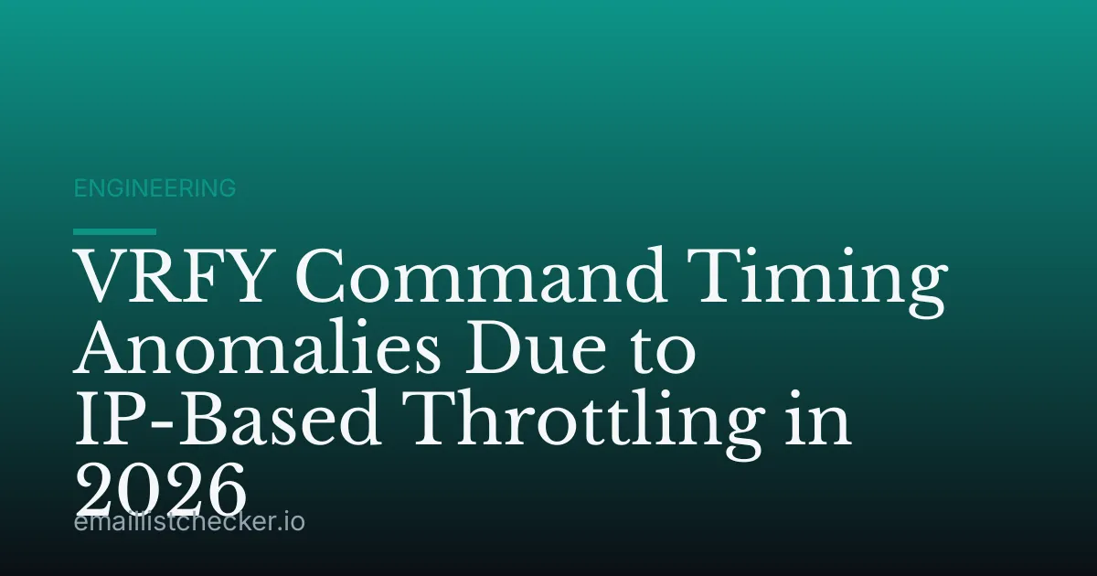 VRFY Command Timing Anomalies Due to IP-Based Throttling in 2026
