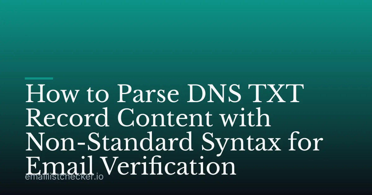 How to Parse DNS TXT Record Content with Non-Standard Syntax for Email Verification