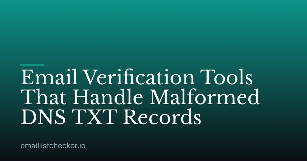Email Verification Tools That Handle Malformed DNS TXT Records