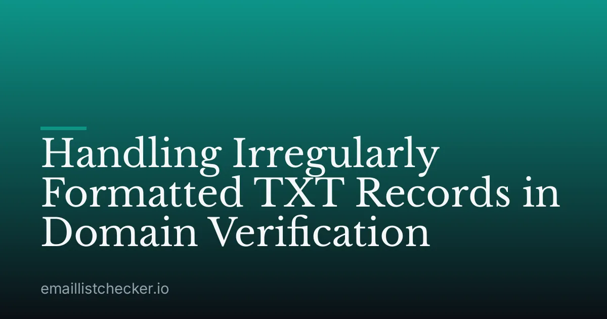 Handling Irregularly Formatted TXT Records in Domain Verification