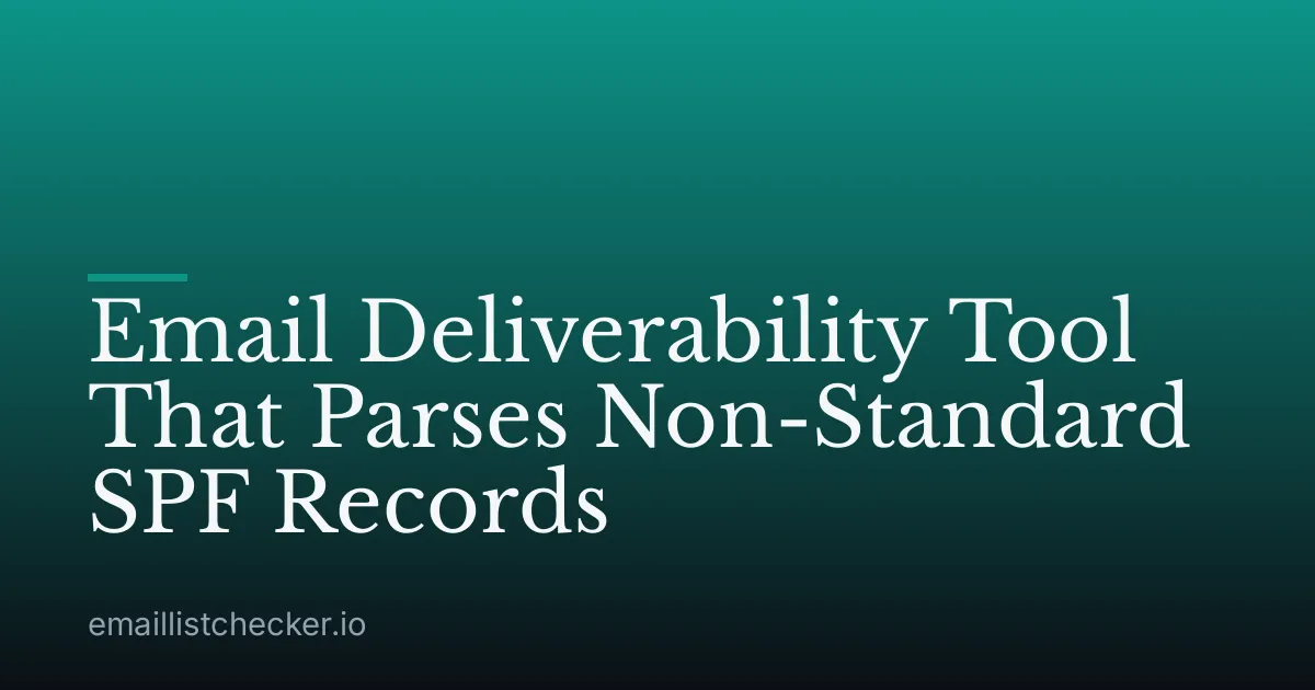 Email Deliverability Tool That Parses Non-Standard SPF Records