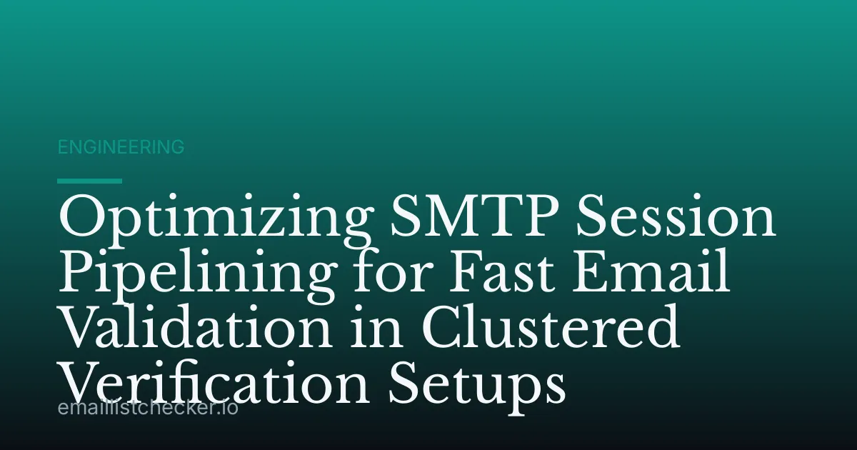Optimizing SMTP Session Pipelining for Fast Email Validation in Clustered Verification Setups