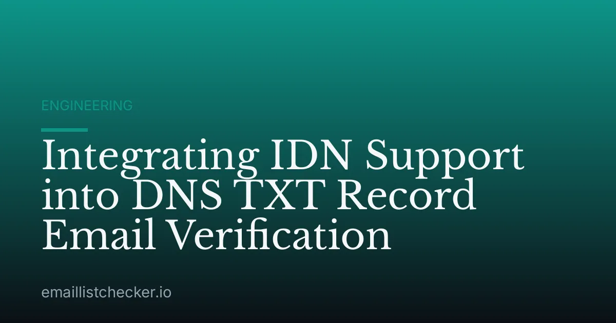 Integrating IDN Support into DNS TXT Record Email Verification
