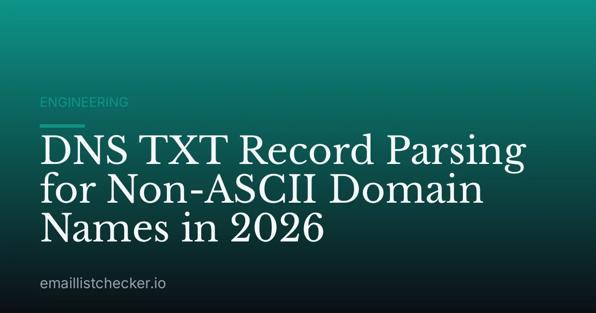 DNS TXT Record Parsing for Non-ASCII Domain Names in 2026