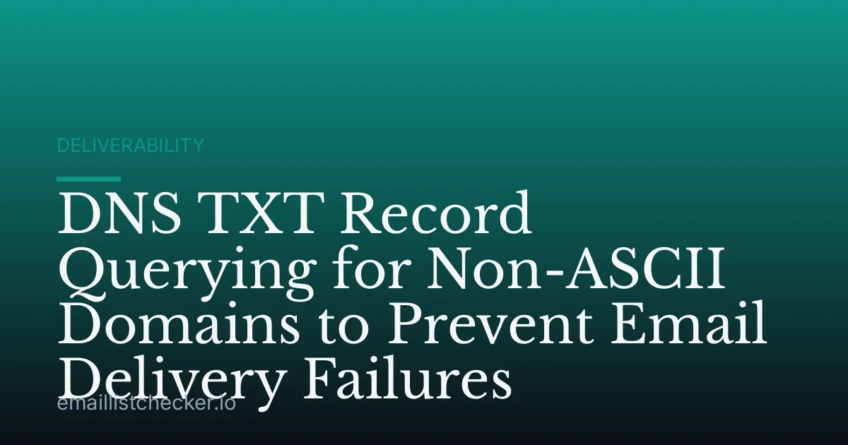 DNS TXT Record Querying for Non-ASCII Domains to Prevent Email Delivery Failures