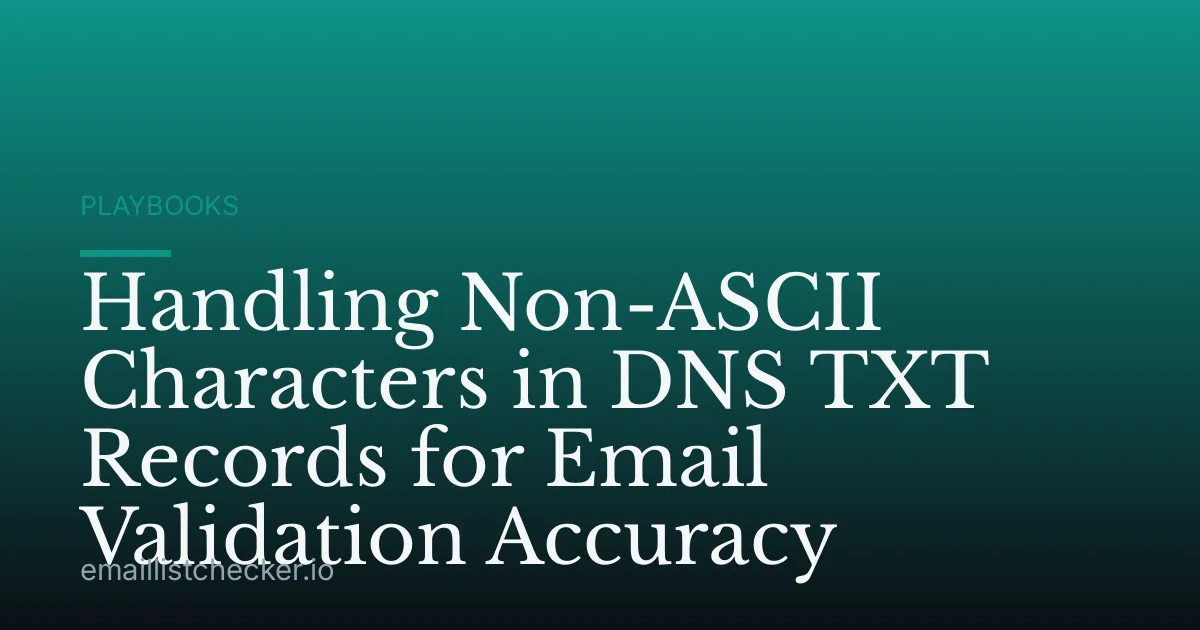 Handling Non-ASCII Characters in DNS TXT Records for Email Validation Accuracy