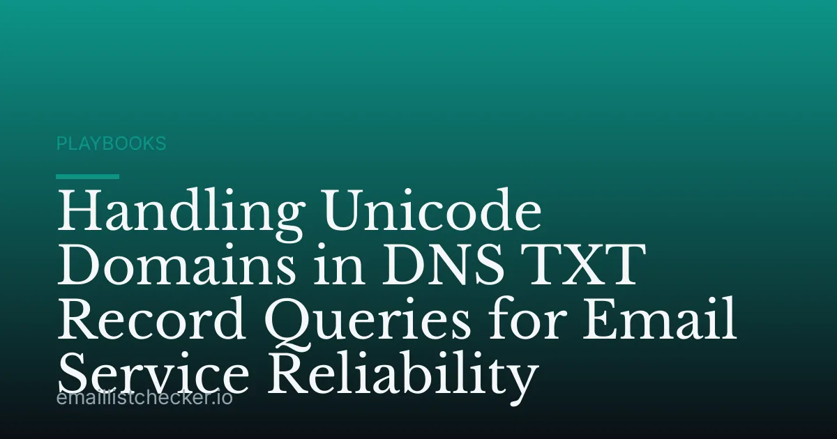 Handling Unicode Domains in DNS TXT Record Queries for Email Service Reliability