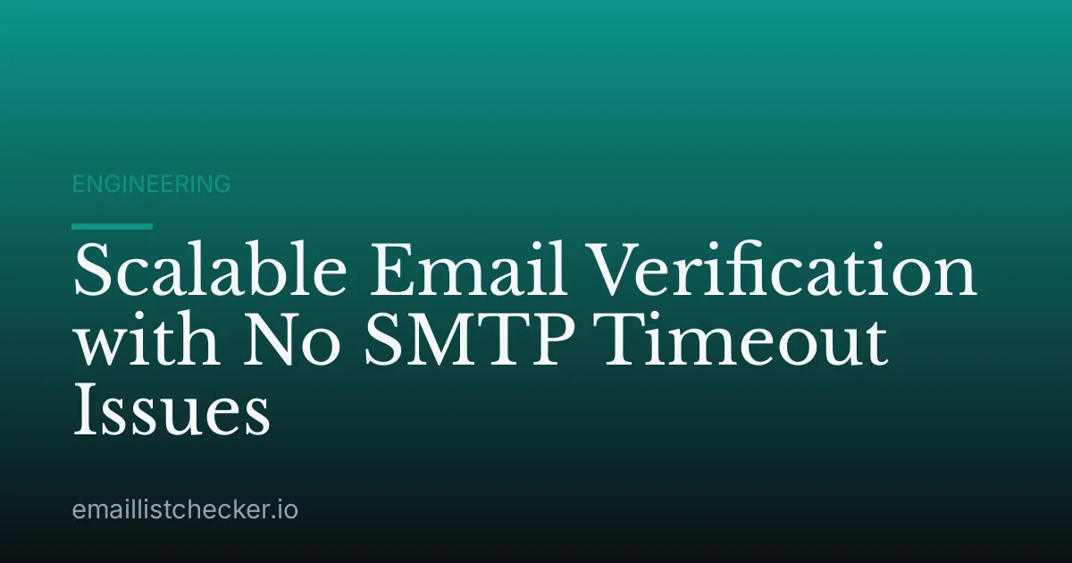 Scalable Email Verification with No SMTP Timeout Issues